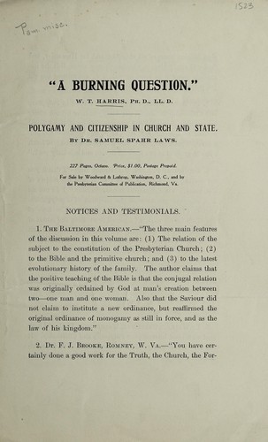 Cover for A burning question