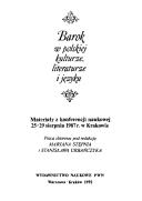 Cover for Barok w polskiej kulturze, literaturze i języku