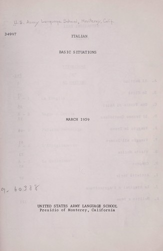 Cover for Italian: basic situations