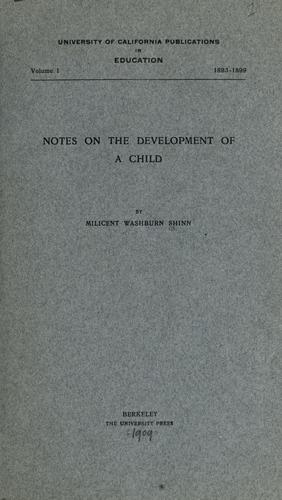 Cover for Notes on the development of a child