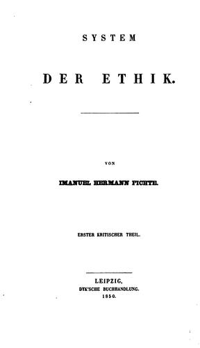 Cover for System der ethik.
