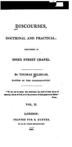 Cover for Discourses: Doctrinal and Practical ; Delivered in Essex Street Chapel