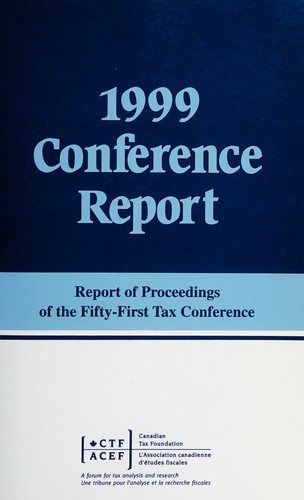 Cover for Report of proceedings of the fifty-first tax conference