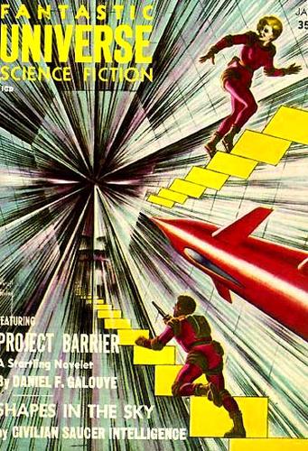 Cover for Fantastic Universe, January 1958