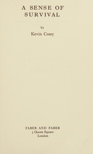 Cover for A sense of survival
