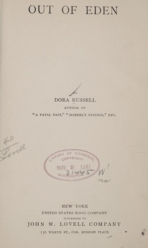 Cover for Out of Eden