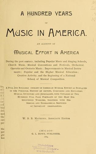 Cover for hundred years of music in America.
