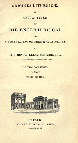 Cover for Origines liturgicæ