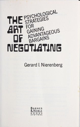 Cover for The art of negotiating