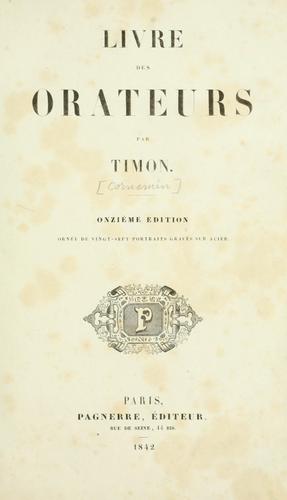Cover for Livre des orateurs
