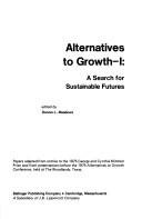 Cover for Alternatives to growth - I