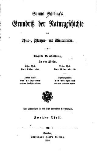 Cover for Samuel Schilling's Grundriss der Naturgeschichte des Thier-, Pflanzen- und Mineralreichs