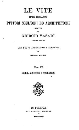 Cover for Le vite de' più eccellenti pittori, scultori ed architettori