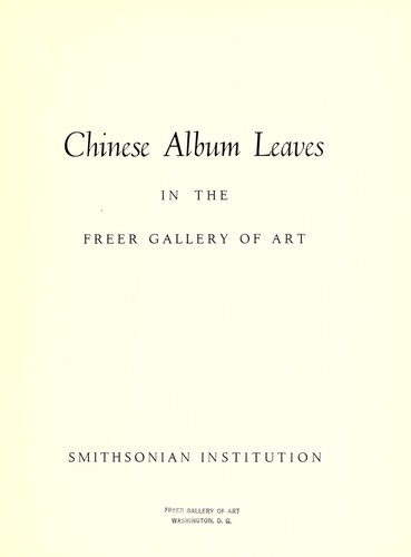 Cover for Chinese album leaves in the Freer Gallery of Art