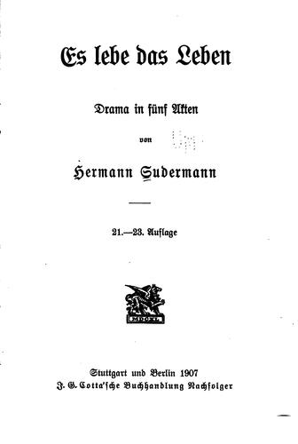 Cover for Es lebe das Leben: Drama in fünf Akten