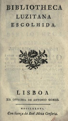 Cover for Bibliotheca luzitana escolhida.