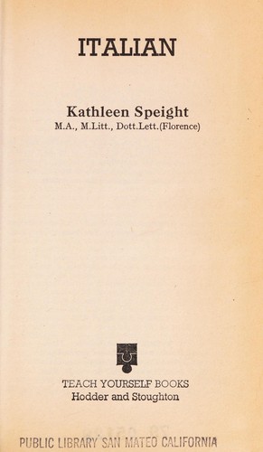 Cover for Italian.