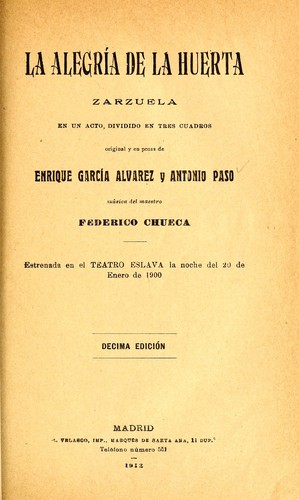 Cover for La alegría de la huerta