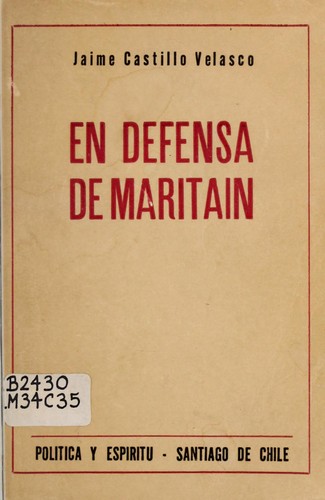Cover for En defensa de Maritain