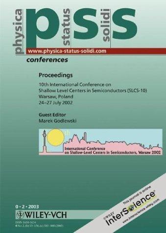Cover for Proceedings of the 10th International Conference on Shallow-Level Centers in Semiconductors