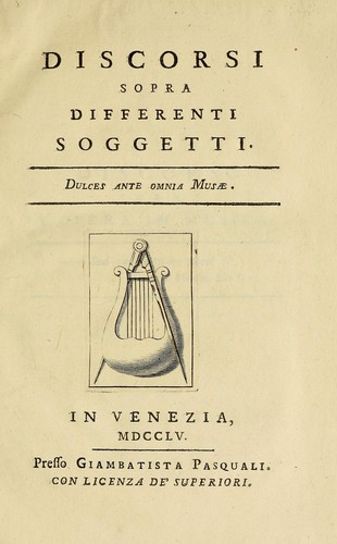 Cover for Discorsi sopra differenti soggetti