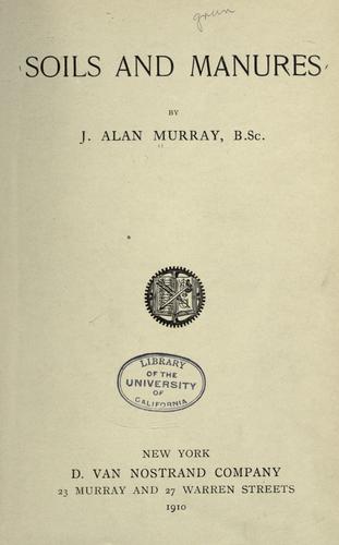 Cover for Soils and manures.