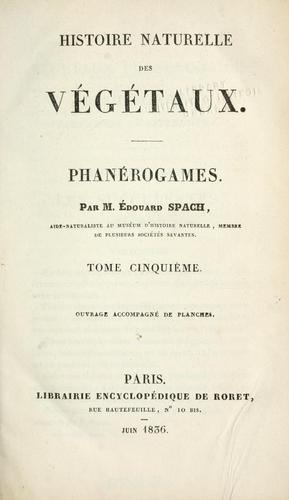 Cover for Histoire naturelle des végétaux
