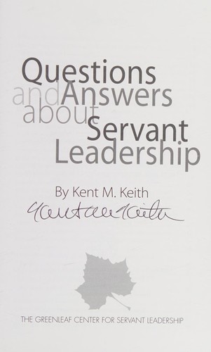Cover for Questions and answers about servant leadership