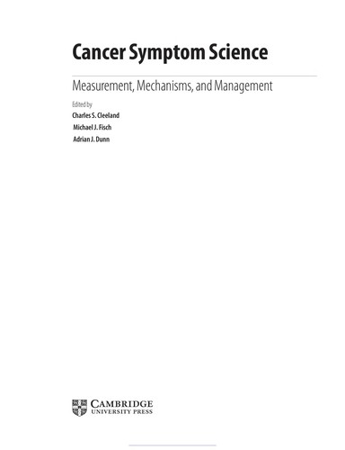Cover for Cancer Symptom Science