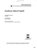 Cover for Nonlinear optical liquids