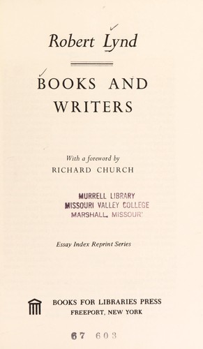 Cover for Books and writers.