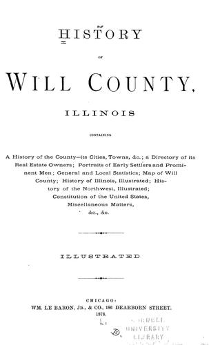 Cover for The history of Will County, Illinois