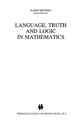 Cover for Language, Truth and Logic in Mathematics
