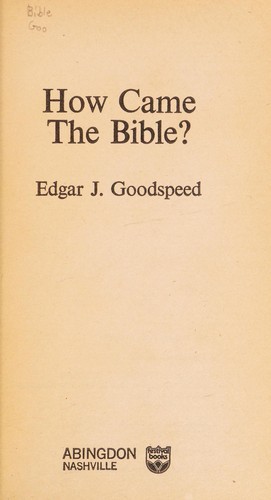 Cover for How Came the Bible