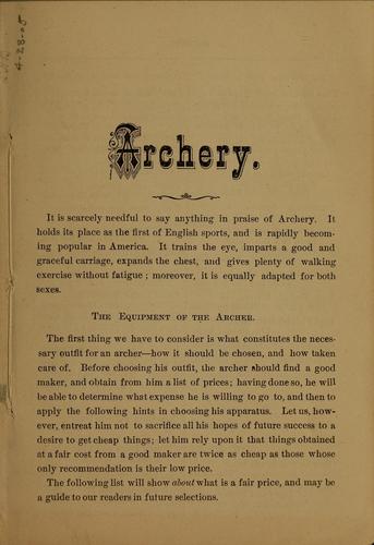 Cover for Archery rules