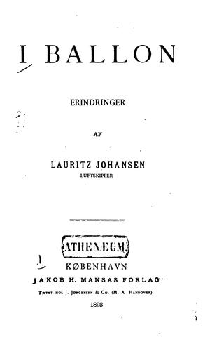 Cover for I ballon: erindringer