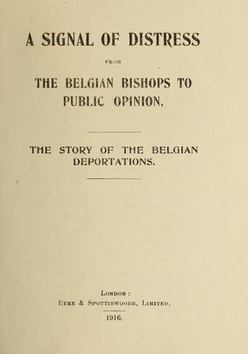 Cover for A signal of distress from the Belgian bishops to public opinion.