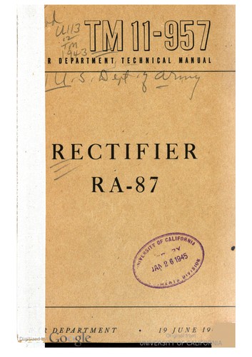 Cover for Rectifier RA-87
