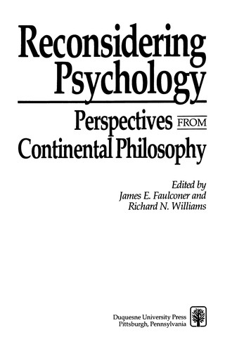 Cover for Reconsidering psychology