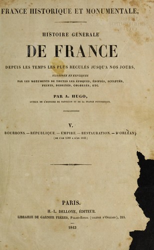 Cover for Histoire ge ne rale de France depuis les temps les plus recule s jusqu'a nos jours