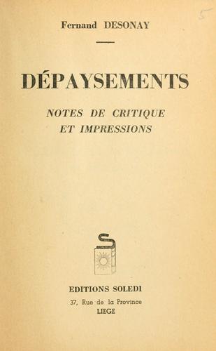 Cover for Dépaysements