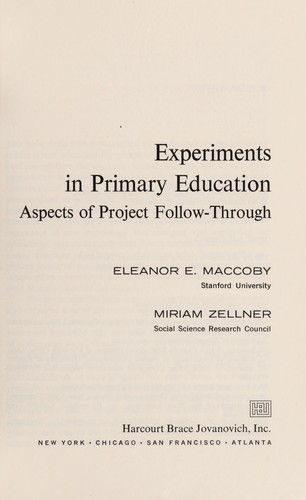 Cover for Experiments in primary education
