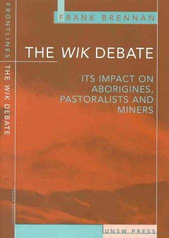 Cover for The Wik debate
