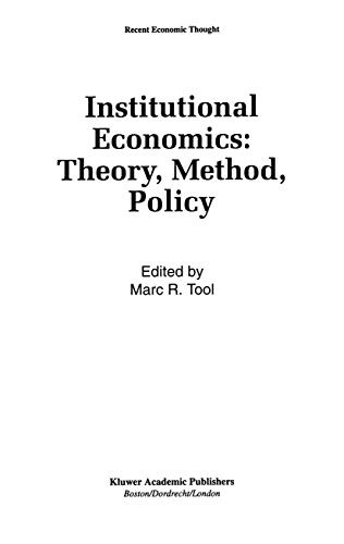 Cover for "Institutional Economics