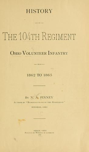 Cover for History of the 104th regiment Ohio volunteer infantry from 1862 to 1865.