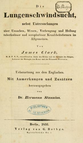 Cover for Die Lungenschwindsucht