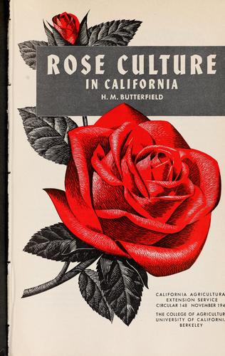 Cover for Rose culture in California