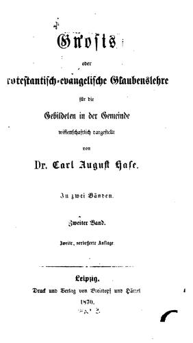 Cover for Gnosis, oder, evangelische Glaubenslehre für die gebildeten in der Gemeinde