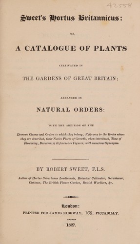 Cover for Sweet's Hortus britannicus