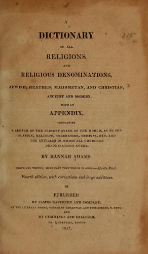 Cover for A dictionary of all religions and religious denominations